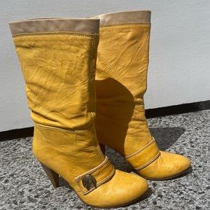 Yellow Miss Sixty Heeled Boots
